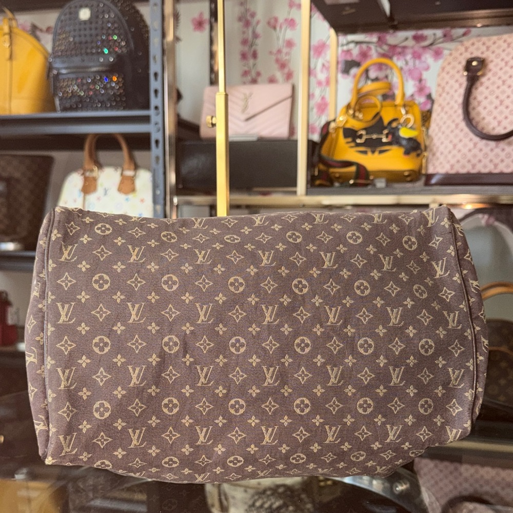 Louis Vuitton Brown Mini Lin Speedy 30 Monogram Top-Handle Bag - Picture 6 of 8